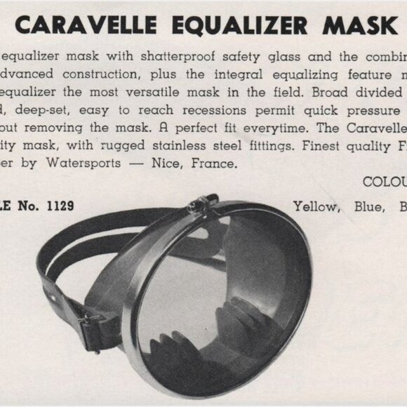 CARAVELLE Equalizer Mask Diving Underwater Mask Original Package 1960 SCUBA - Picture 15 of 15